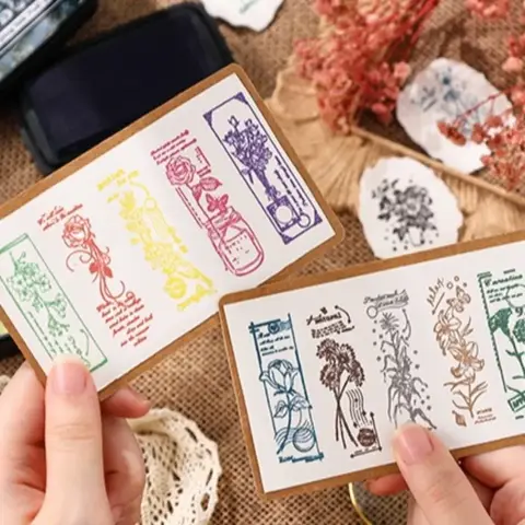 Portable Colorful Ink Pad Easy to Use School Accessories Inkpad Rectangular Self Ink Stamp for Planner Stamps Scrapbook Inkpad