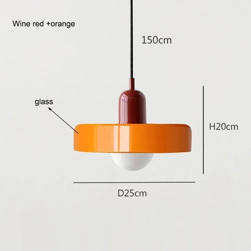Nordic Modern Glass Pendant Lamp, E27 LED Fixture, Retro Lighting for Living, Dining, Bedroom & Kitchen
