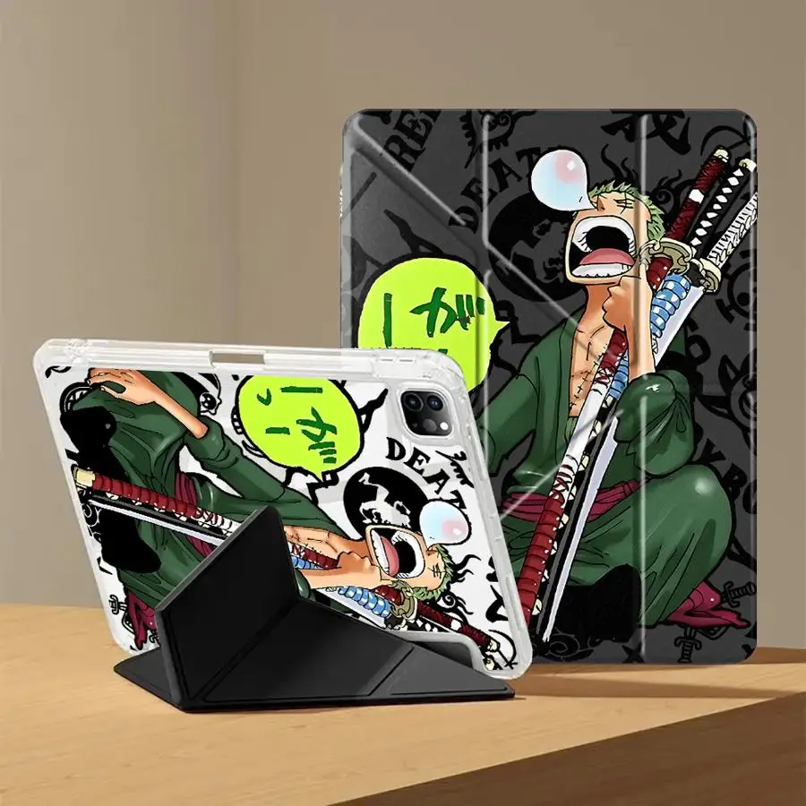 

Чехол One P-Pieces Cool Zoro для планшетов iPad Pro 2025, Mini 6, 7, 11-го, 10-го, 9-го, 8-го, 7-го поколений, 12.9 дюймов, Air 4, 5, M3, M2, 1, 2, M4, 11 дюймов