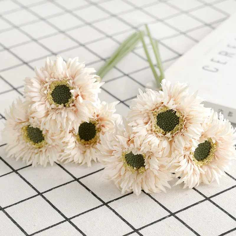 Silk Flower Artificial Gerbera Daisy Chrysanthemum Bouquet Home Decor Party Table Gift