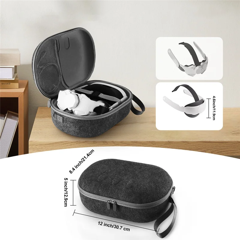 AC57-EVA Hard Carrying Case For Meta Quest 3 Shockproof Case Bag Anti-Scratch Protective Case With Shoulder Strap