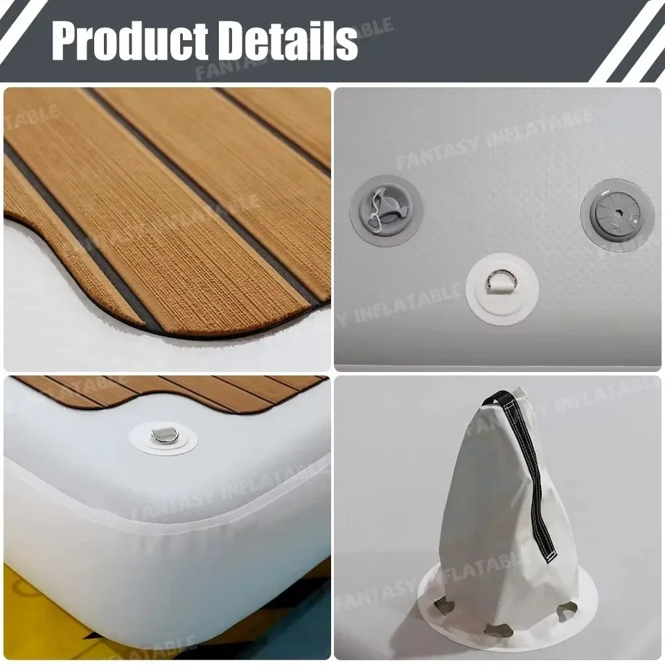 Custom Color Boat Sup Yacht Marina Floating Bridge Fancy Custom Pvc Inflatable Floating Marina Platform