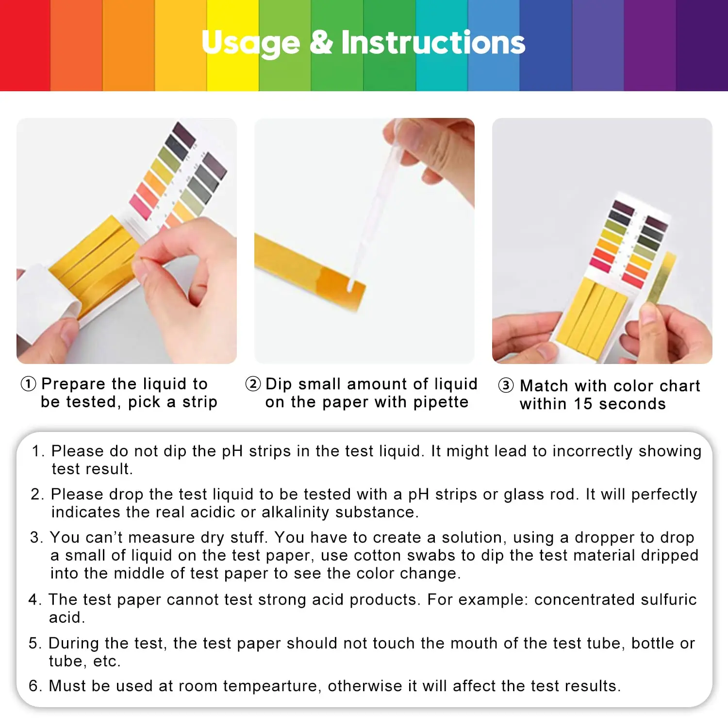 pH Test Strips 1600 Strips Full Range 1-14 Universal Test Paper Litmus pH Soap Making Testing for Water Wine Saliva Urine Soil