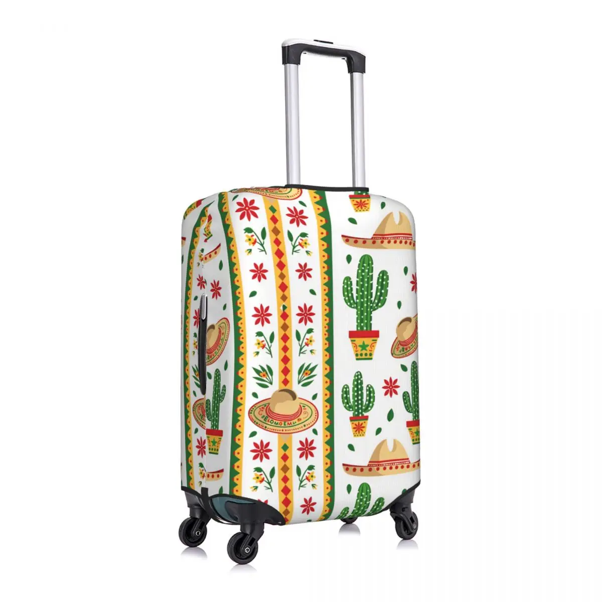 Custom Mexican Cactus & Sombrero Print Luggage Cover Fashion Suitcase Protector Covers Suit For 18-32 inch