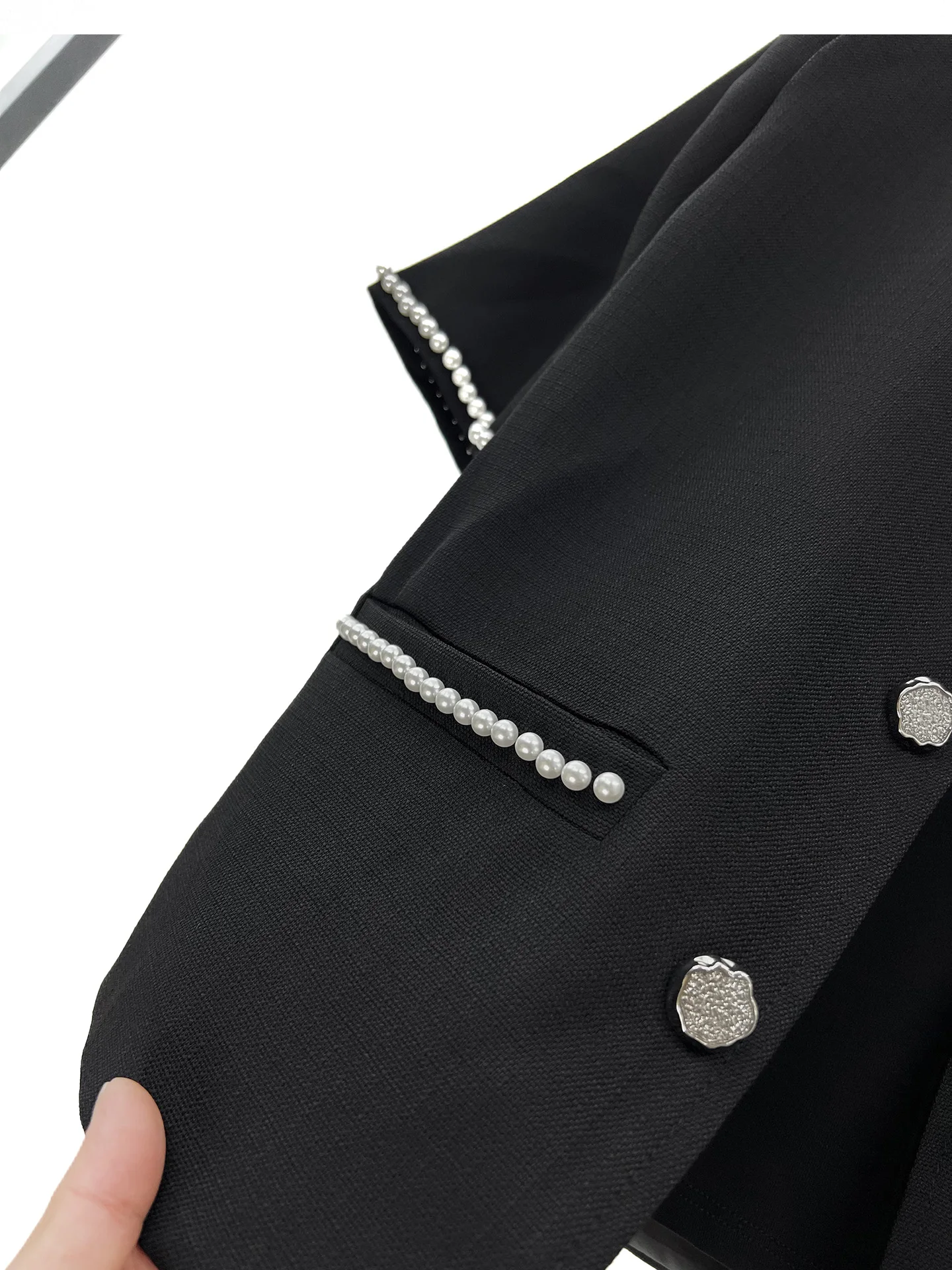 High-end Beaded Single-breasted Short-sleeve Jackets Men's 2025 Summer New Trendy Loose Comfort Coats Shoulder Padded Jackets