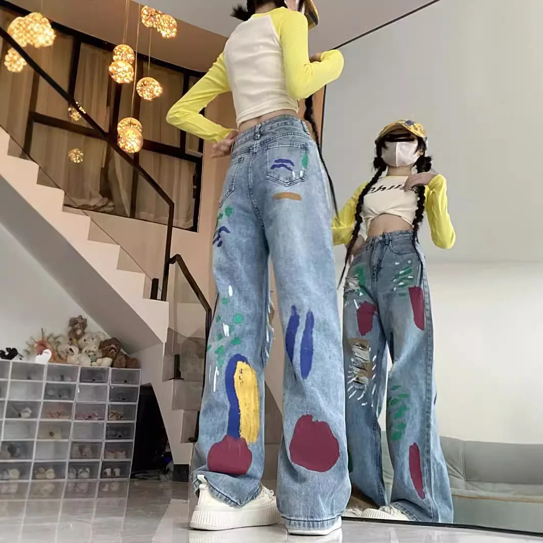 

Jeans Femme Curvy Trousers Y2K Baggy Chains Zippers Punk Gothic Cyber Emo Grunge Alternative Streetwear Dark Academia Preppy