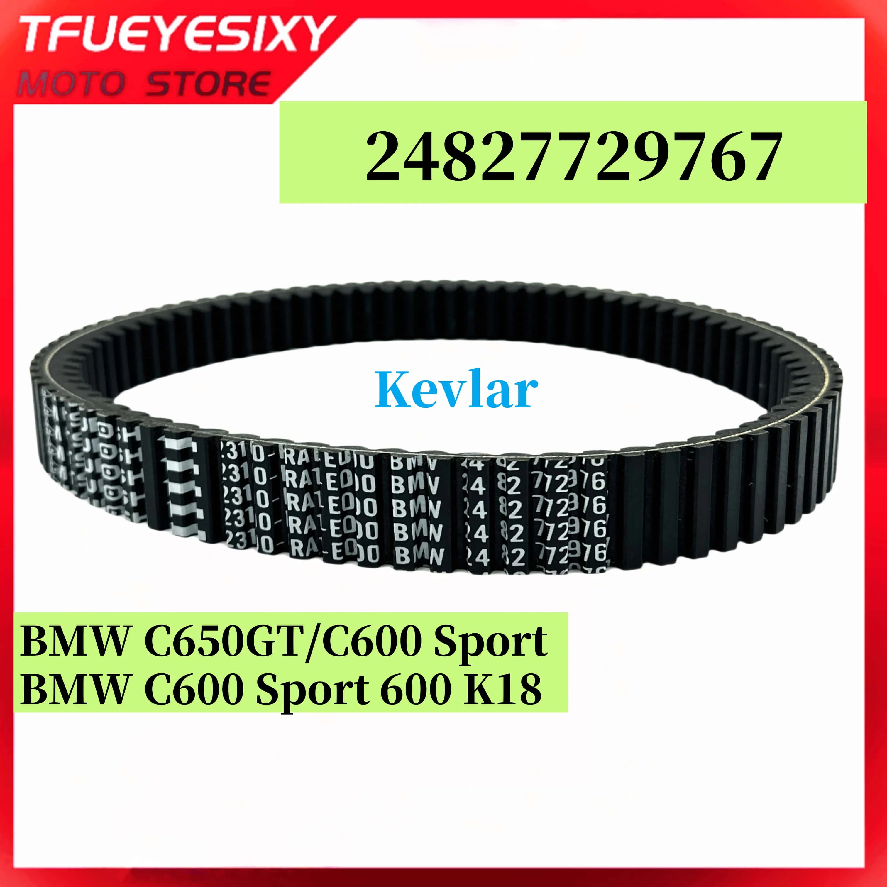 

Kevlar24827729767 For BMW C650GT C650 Sport C600 Sport 600 K18 Motorcycle Chain Drive Belt Transmission Clutch Belt Accessories