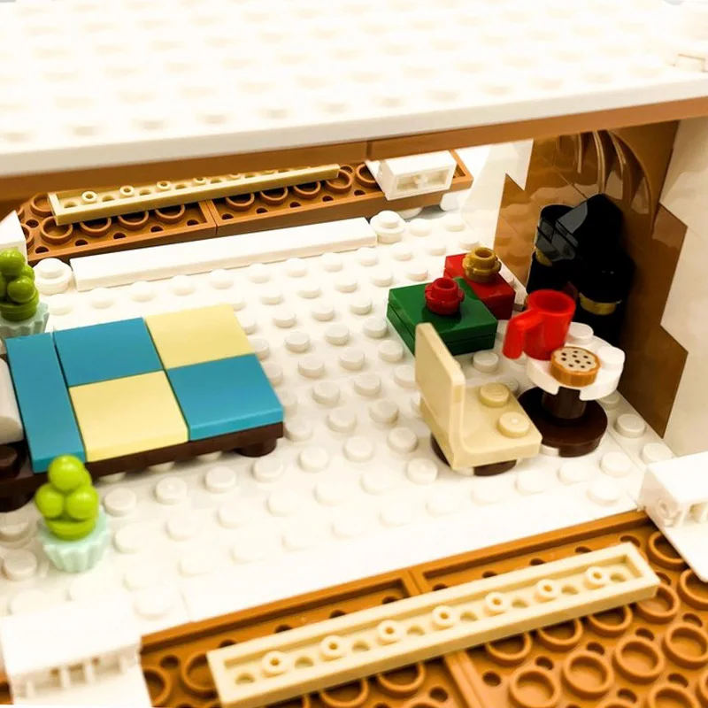 934 ELEMENTY MOC Personalizowany Domek z Piernika Modularny Alternatywny Model Budowy z Klocków Model 40809 Zestaw do Samodzielnego Montażu Prezent