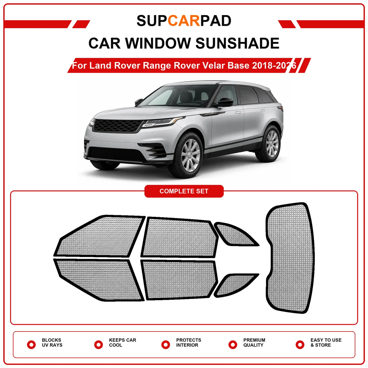 For Land Rover Range Rover Velar Base 2018-2026 Pre‑Cut Auto Window Sunshade Anti‑UV Car Sun Visor Protector