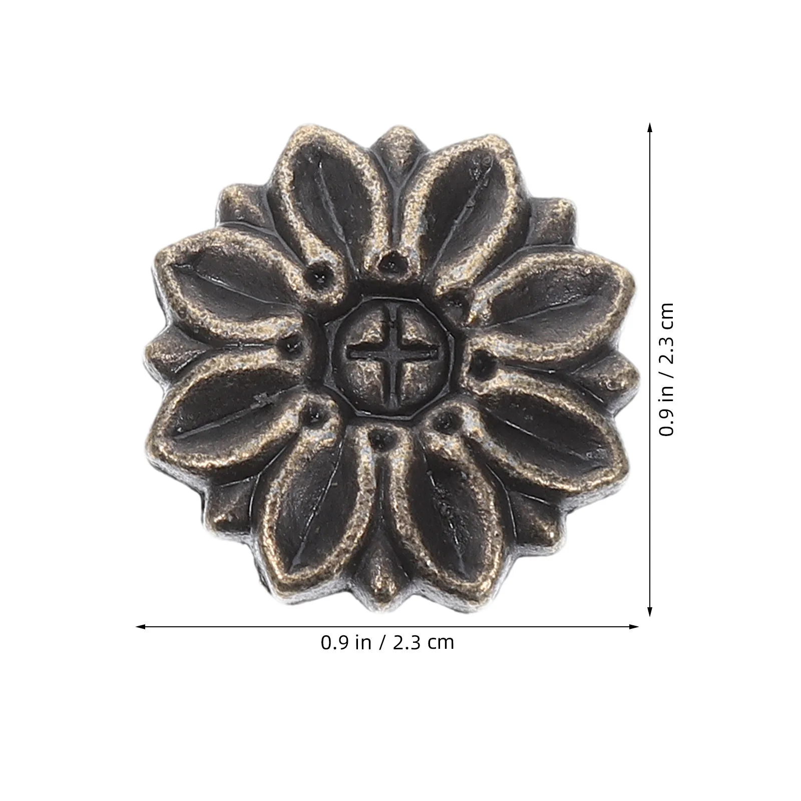 20Pcs Vintage Style Furniture Gaskets Zinc Alloy Solid Backplate Washers Decorative Floral Petal Shape for Wood Surface