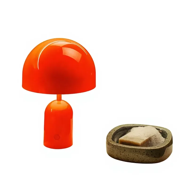 Modern simple LED desk lamp with acrylic bell shade, rechargeable battery, portable, suitable for bedside desk use