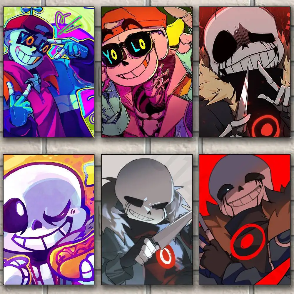S-Sans Undertale Game new group Poster HD home decor sticky wall waterproof home living room bar aesthetic decor