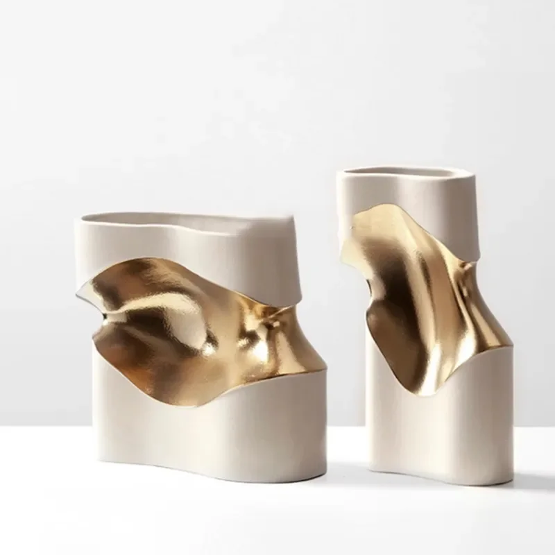 Modern Gold Silver Venus Statue Luxury Home Decor Creative Flower Waist Model Ornament for Living Room Entrance Hall Display