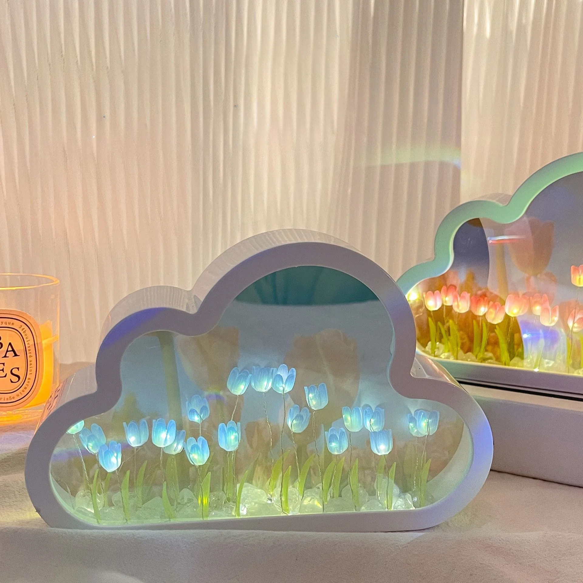 Creative Tulip Cloud Nightlight Decoration Desktop Ornament With Advanced Atmosphere Birthday Gift Valentine S Day Gift