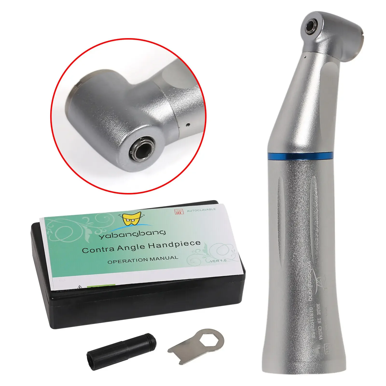 Dental Inner Water Spray Contra Angle Slow Low Speed Handpiece Push Button NEW Fit Nsk