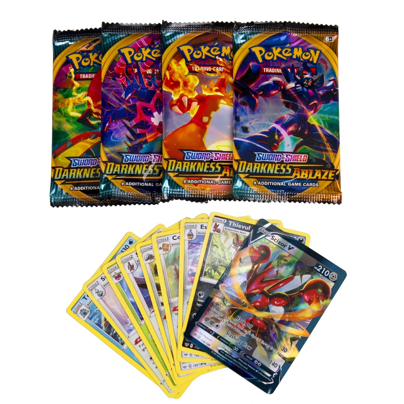 9pcs Pokemon Trading Card Game Vmax GX Sword Shield Evolution Lost Origin Silver Tempest Crown Zenith Booster Game Cards Kid Toy