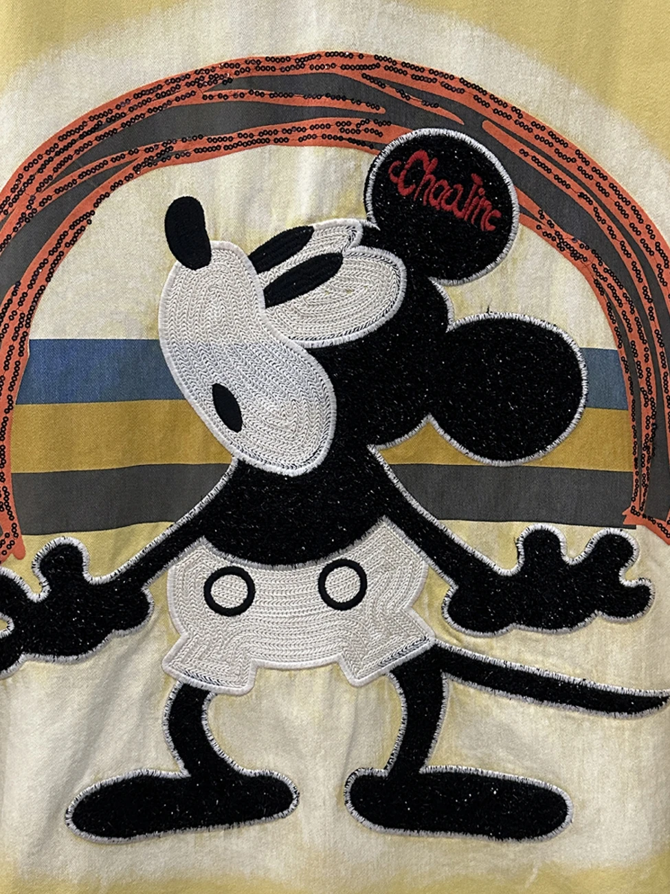 2025 primavera y otoño industria pesada bordado dibujos animados Denim camisa chaqueta mujer suelta moda lentejuelas manga larga Top