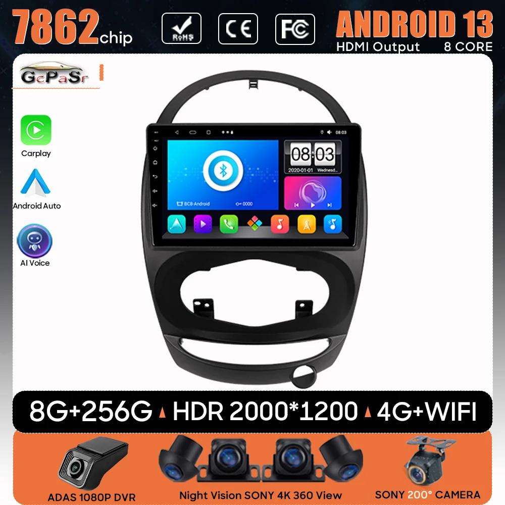 

Car Radio Android 13 For Chery Riich M1 Riich M5 Riich X1 Xcross IndiS S18 Beat DR 2009 - 2016 Navigation GPS 5G Wifi No 2din BT