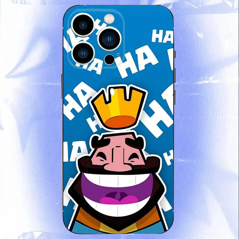 حافظة هاتف Clash Royale لهاتف iPhone 17,16,15,14,13,12,11,Pro,XS,Max,XR,Plus,E,SE4,غطاء ناعم أسود صغير