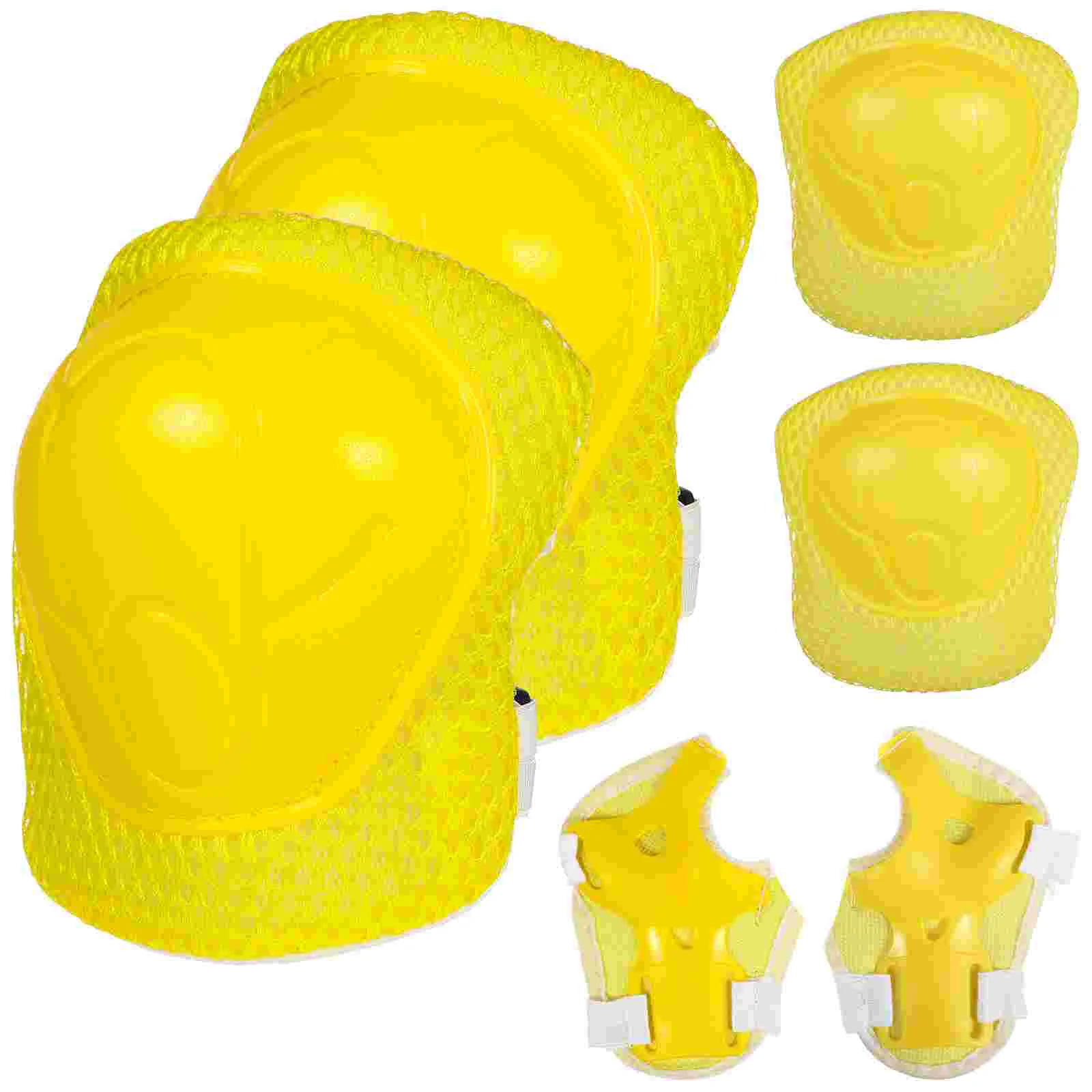 Skate Board Kids Sports Elbow Guard Knee Cap Protective Gear Equipment Pads Protector Yellow Wrist Fitness Child