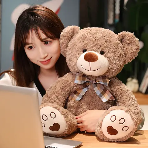 35/50/60CM 귀여운 클래식 테디 베어 플러시 장난감 Kawaii 나비 넥타이 곰 플러시 베개 어린이를위한 부드러운 인형 소녀 애인 선물