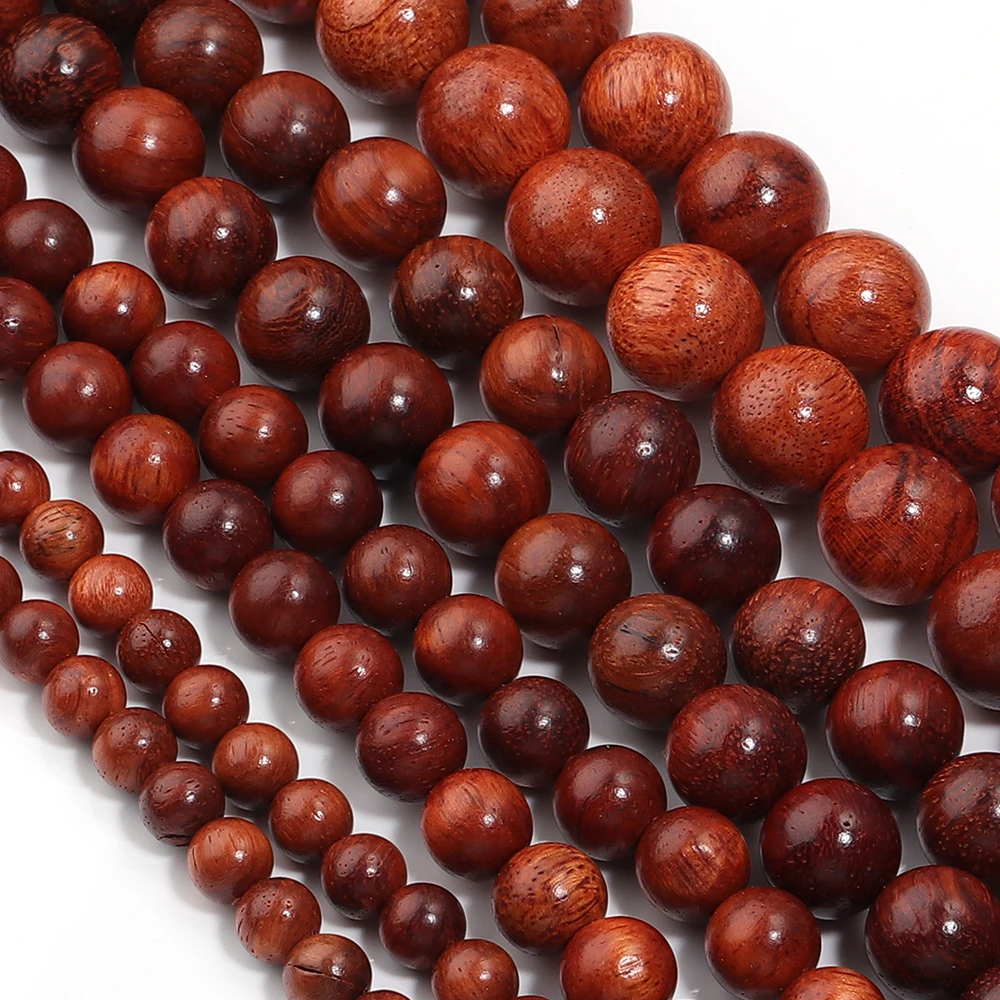 1Strand Burmese Palisander Perlen 6/8/10/12mm Runde natürliche Holz Perlen lose Spacer Perlen für DIY Schmuck Herstellung Armband Halskette
