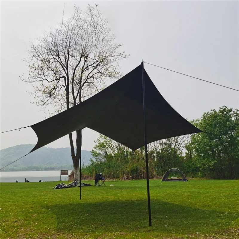 

High Quality Outdoor 4X5M Black Coating Big Size Shelter Rainproof Ox Camping Tarp Tent Hiking Advent Hot Selling
