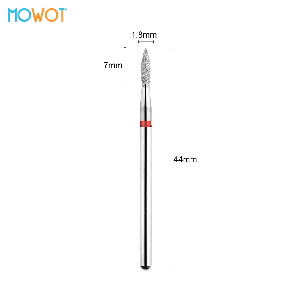 MOWOT 5 pièces/lot diamant forets à ongles 3/32 ''flame russe électrique lime à ongles Bits manucure rotatif cuticule propre accessoire d'ongle