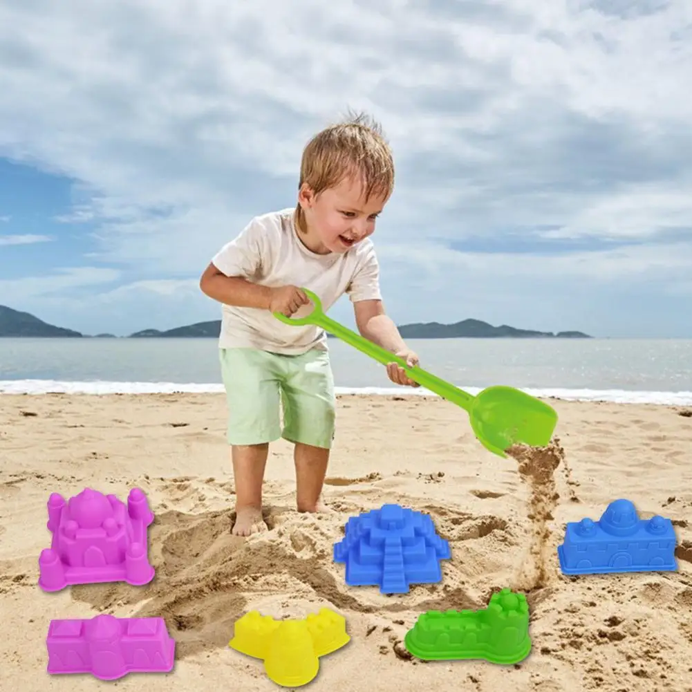 6 Pcs/set Creative Castle Sand Clay Mold Building Pyramid Game Toys Toy Sandcastle Beach Beach Interactive Funny Bath Sand U5K4