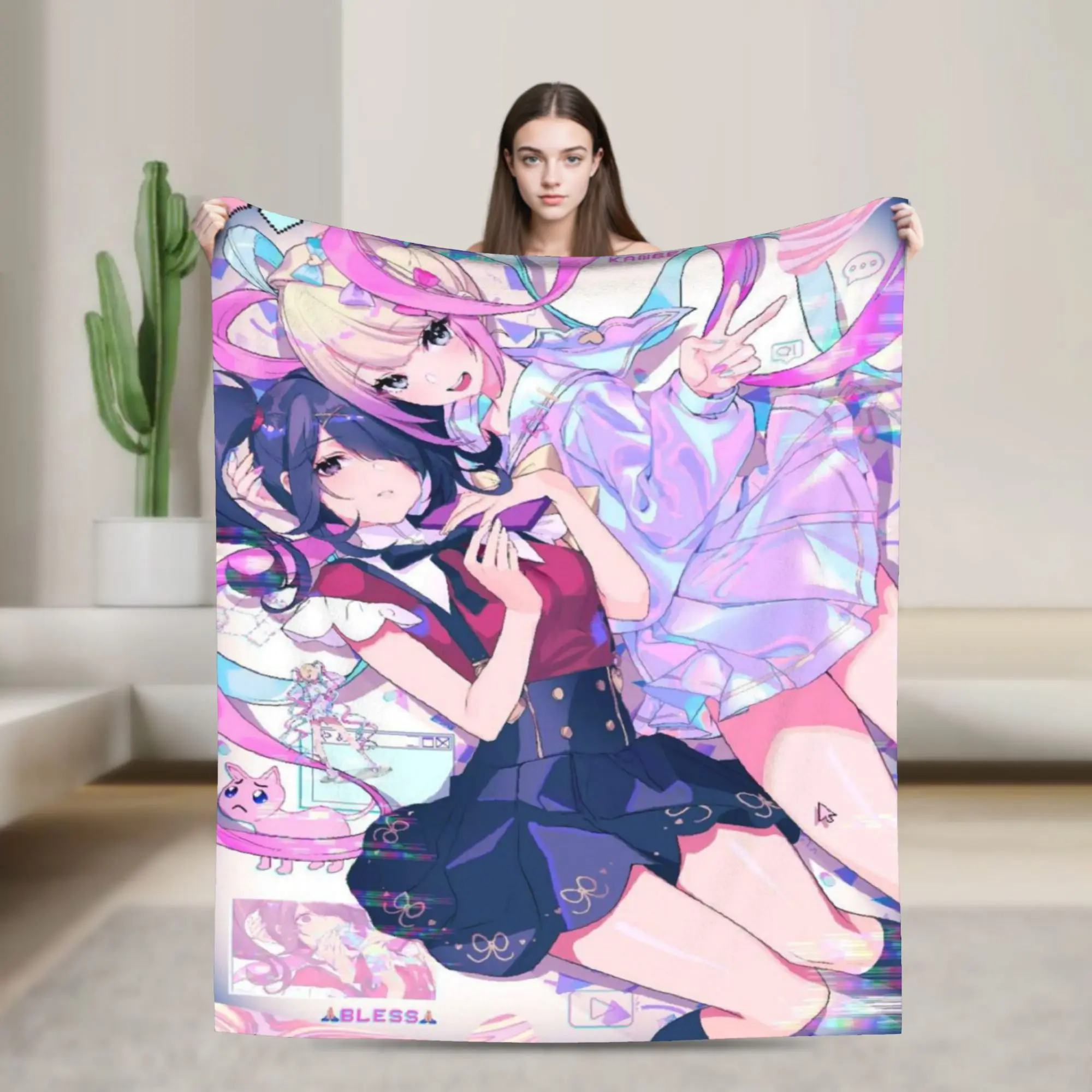 Comfortable Needy Girl Streamer Overload Blanket Merch Sofa Decorative  Throws And Blankets Warm Flannel for Outdoor