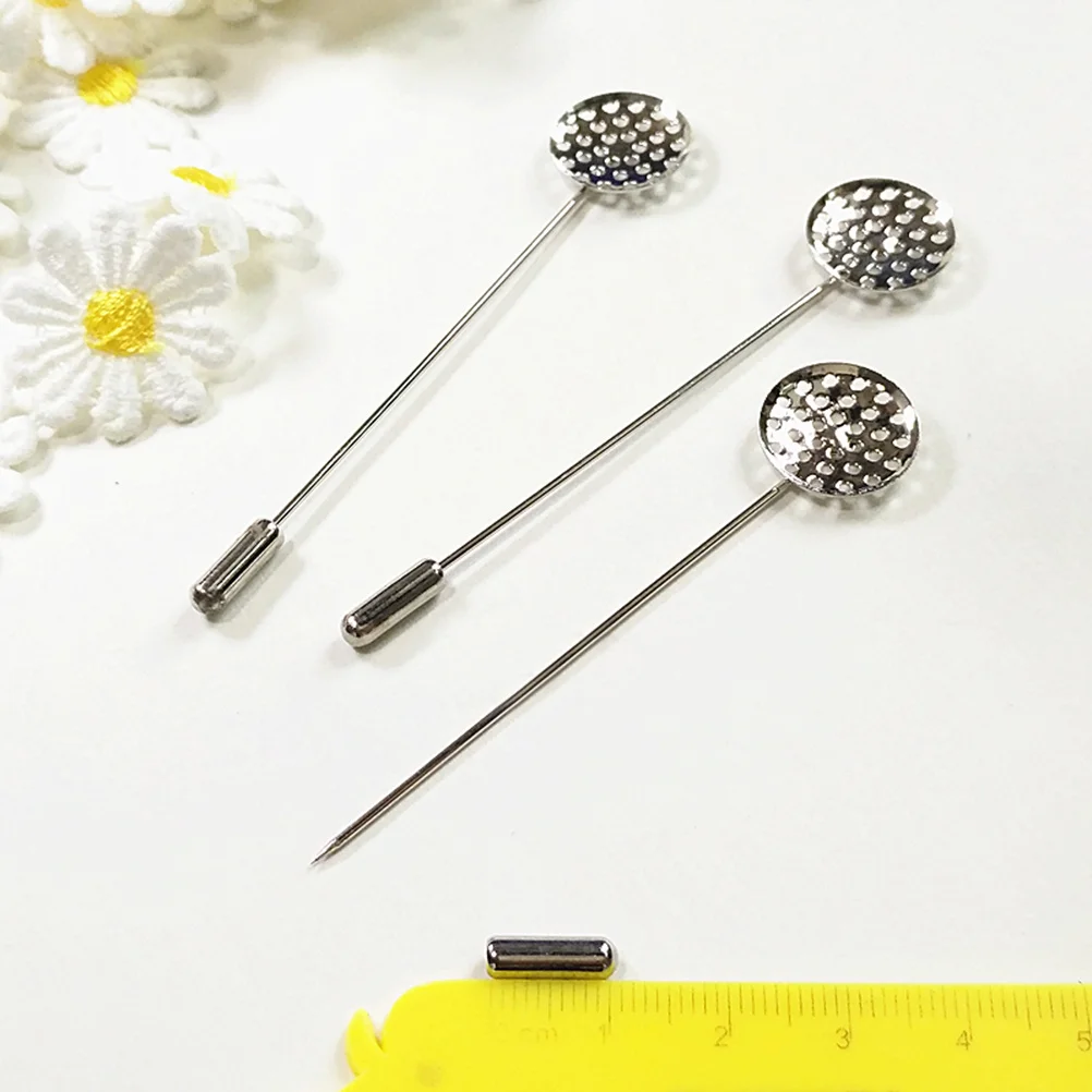 20Pcs Lapel Pin Sticks Silver Alloy Polished Brooch Stick Pins Clutches for Jewelry Craft Making Sewing DIY Accessories