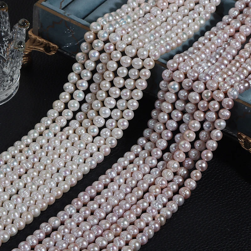 8-9mm natural freshwater pearl loose beads, threaded potato-style, 40cm bare beads, extended version of naked beads.