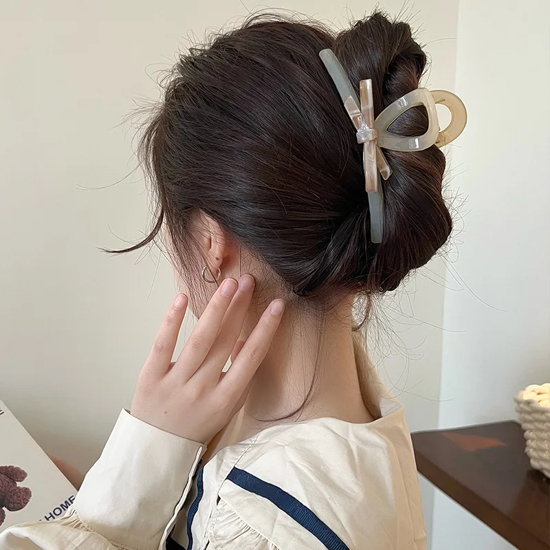 VANIKA Spring New Bow Hair Claw Elegant Large Ponytail Clip Female Simple Wash your face Hair clips Heawear Hair Accessories