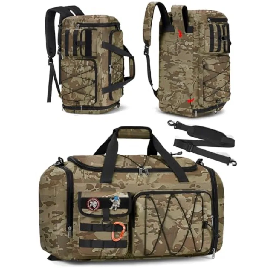 

Gym Bag for Men 45L Sports Duffel Bags 3-in-1 Travel Duffel Bag with Shoe Compartment, Gym Workout Backpack Carry On Weekender