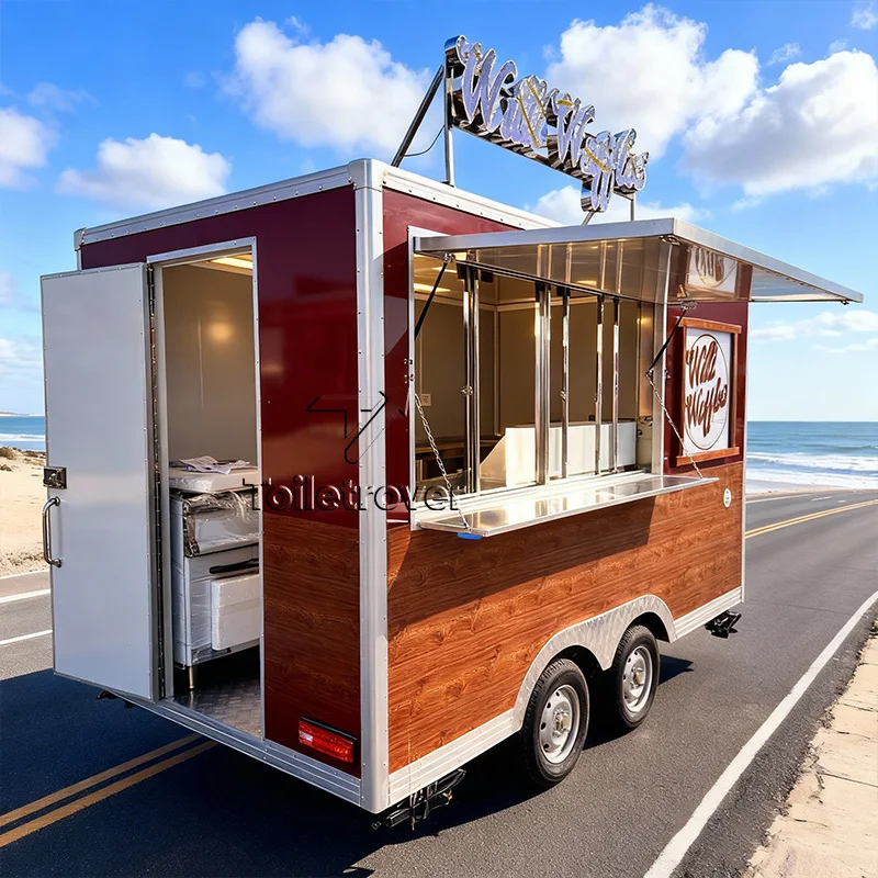 

Customizable Design Clear Wind Food Trailer Food Truck Container Mobile Food Cart Square Food Trailer or Truck
