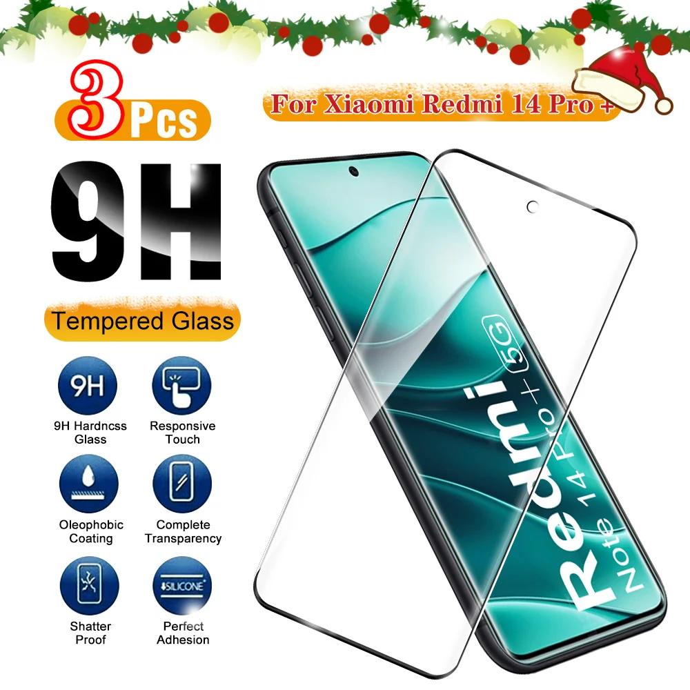 3pcs Readmi note14proplus 13Pro＋ 5G Shockproof protective glass For Xiaomi Redmi Note 13 14 Pro Plus 14pro ＋ HD screen protector