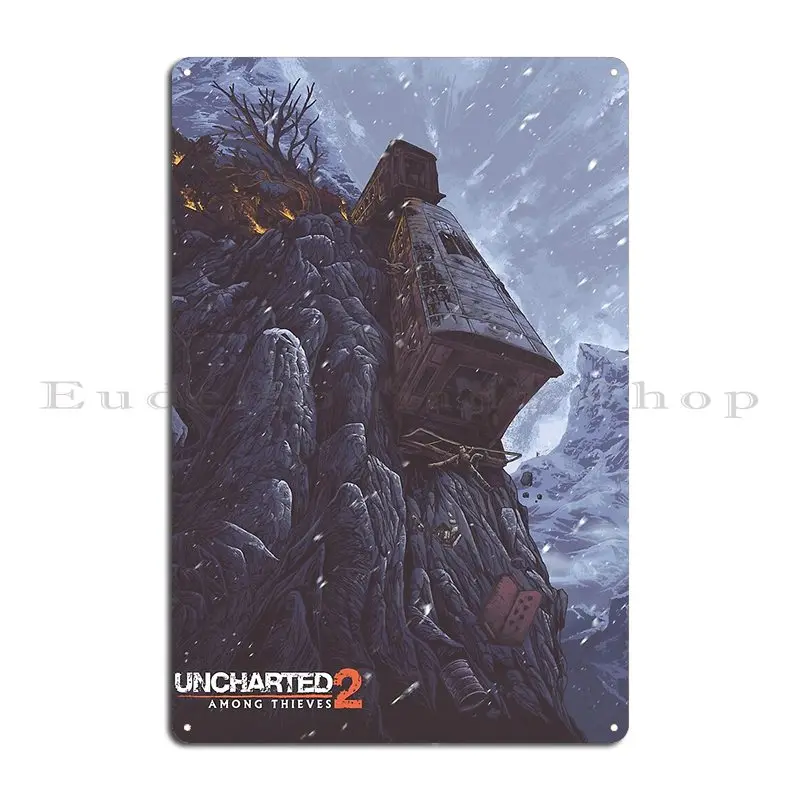 Uncharted 2 Famous Train Scene Metal Sign Pub Mural Designs Plaques Home Create Tin Sign Poster