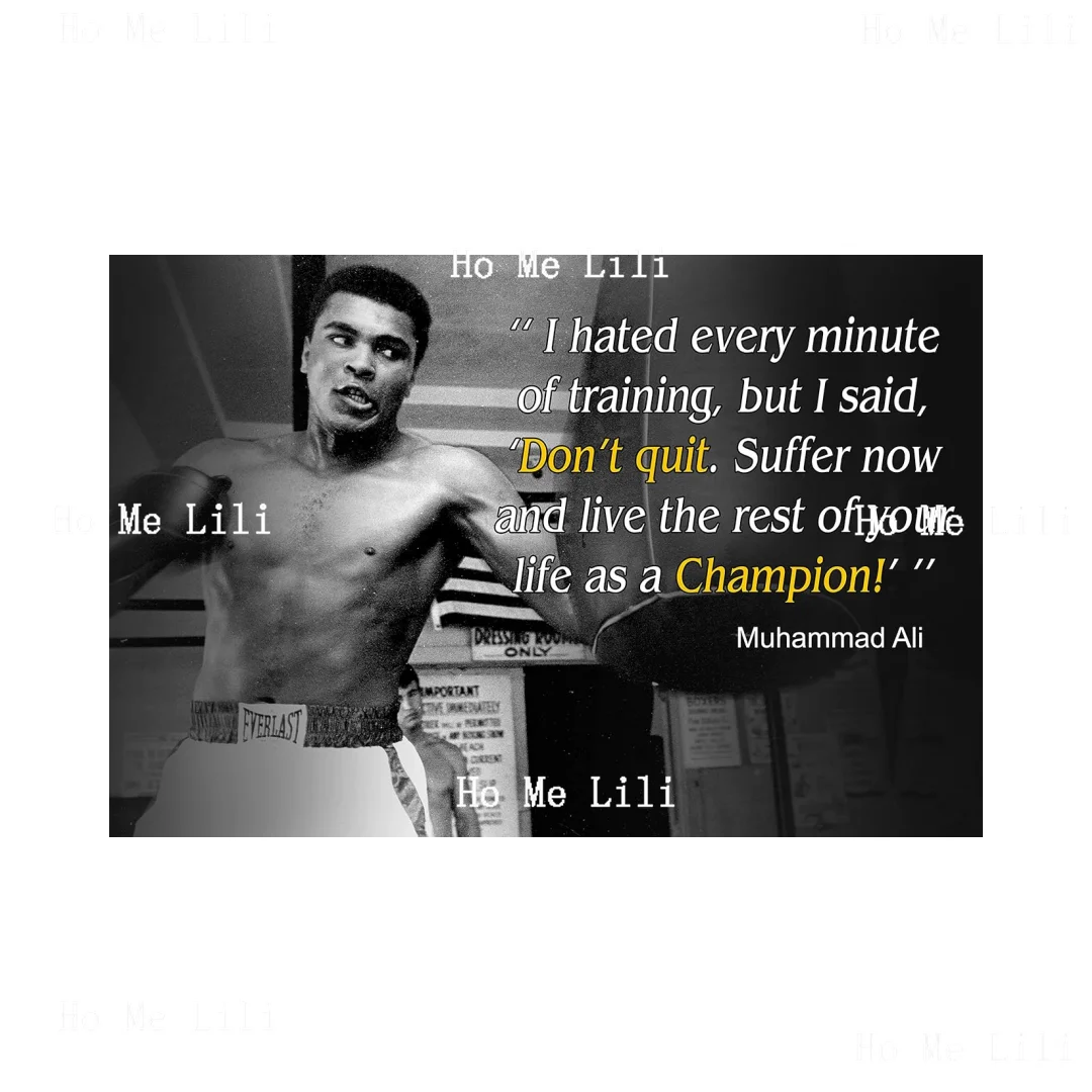 Muhammad Ali Poster Quote Boxing Black History Month Posters Sports Quotes Growth Mindset Decor Wall Art Oil Painting