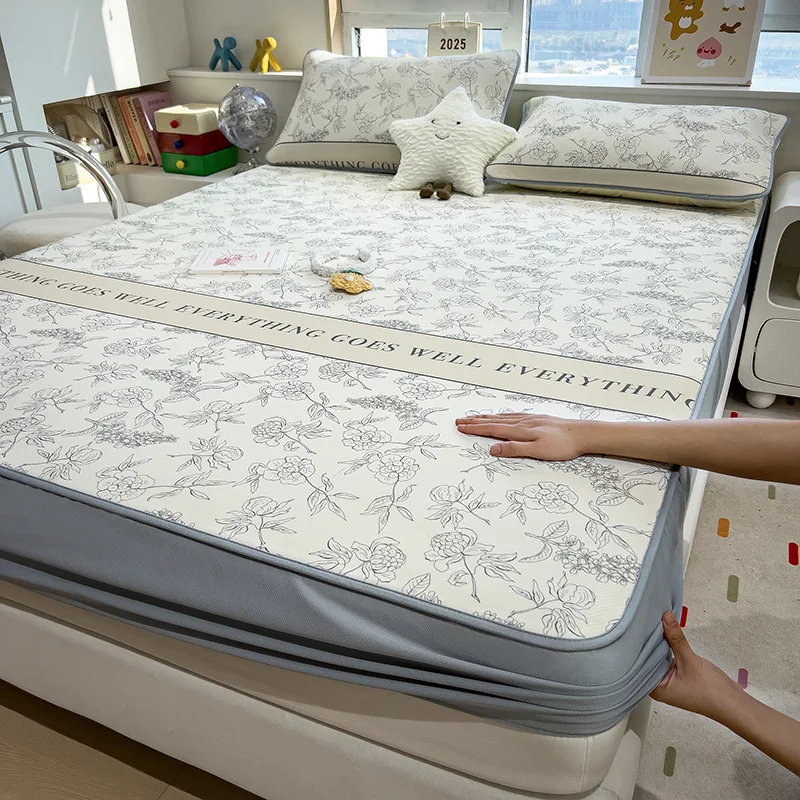 Summer Folding Bed Mat Kit Cooling Feel Bed Sheet  Single Double Mattress Cover Home Textiles Queen King Size Cooling Bedspread