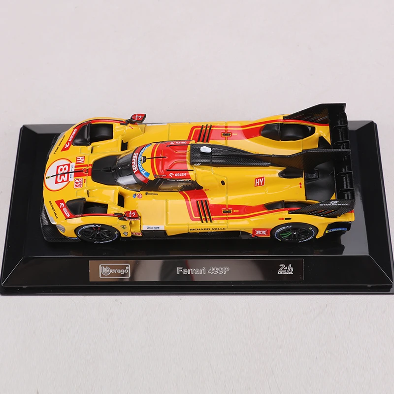 Burago 1:43 Ferrari 499P 24 Hours of Le Mans Car NO.83 Muddy distressed version Alloy Model Car view 3