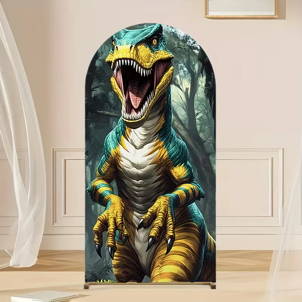 Dinosaur Arch Backdrop Cover Tropical Forest Boy Children Birthday Party Baby Shower Party Decor Photo Arch Background