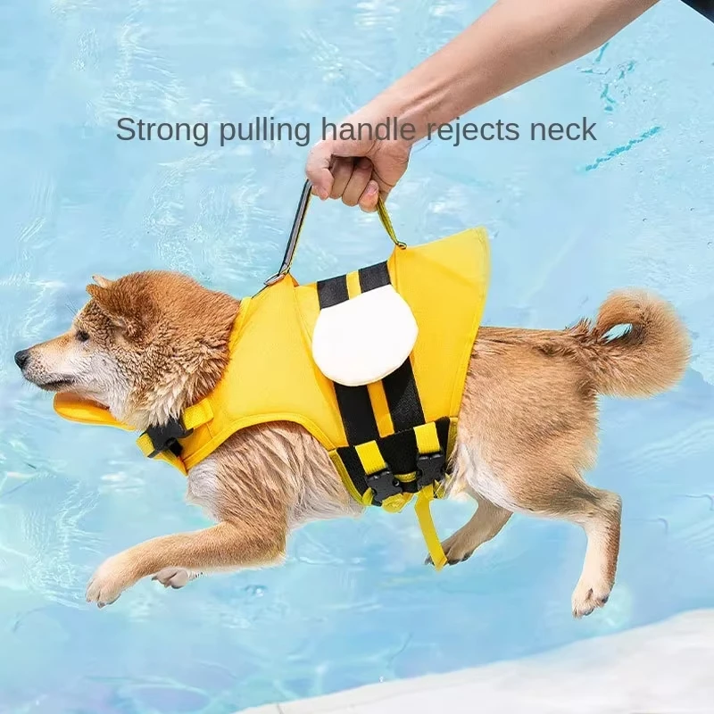 Buoyancy Dog Life Jacket Bee Design Swim Vest for Small Medium Dogs Adjustable Reflective Pet Safety Floatation Gear Summer view 3