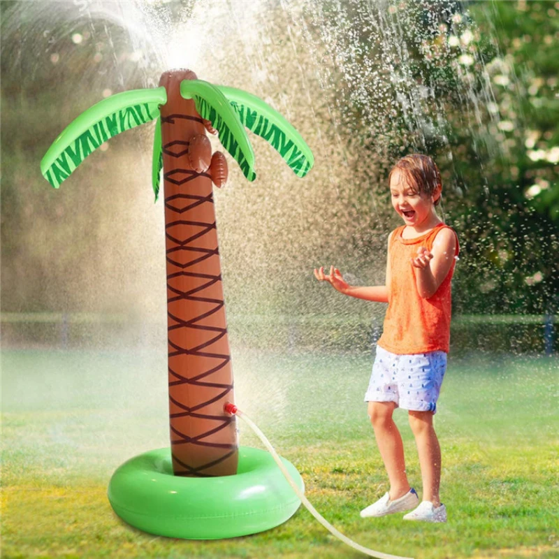 Summer Children Play Water Mat Outdoor Game Coconut Tree Games Fun Spray Water Cushion Mat Swimming Beach Toys