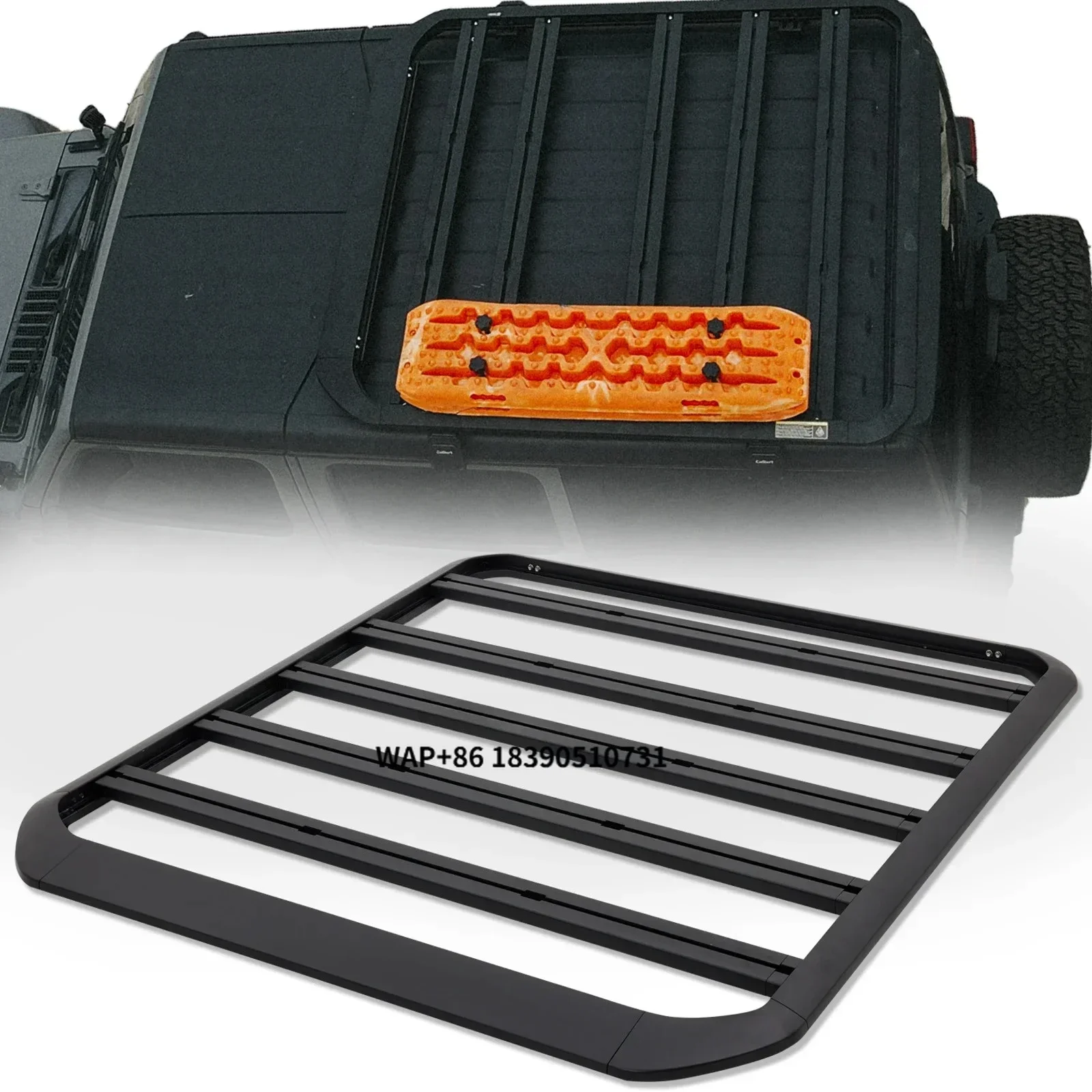 Aluminum Black Powder Coated for 2018-2024 Wrangler JL Gladiator JT Roof Rack Luggage Platform 100kg+ Portable