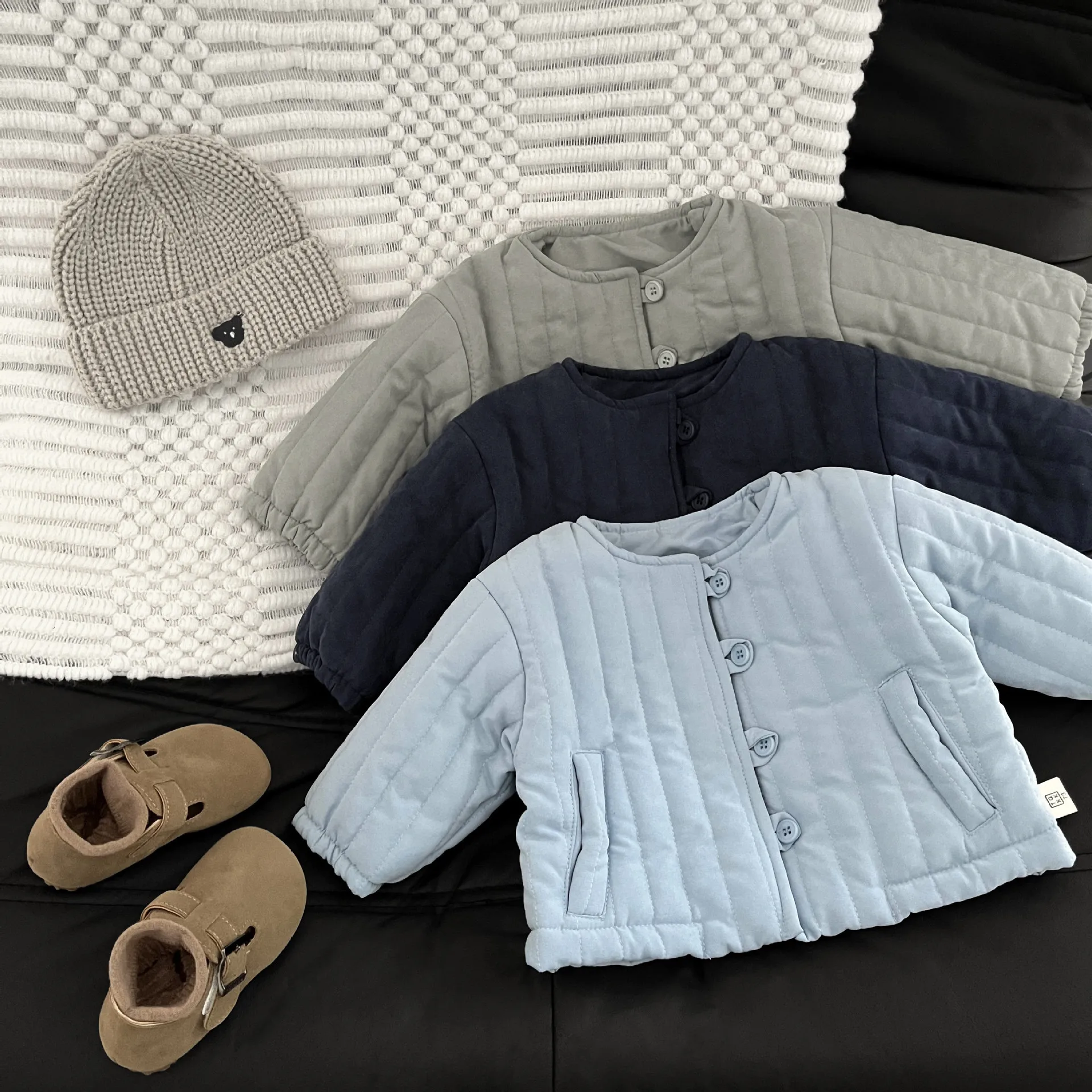 

Детская зимняя хлопковая куртка, новый корейский стиль, однотонное однобортное теплое пальто для мальчиков и девочек, детская утепленная верхняя одежда