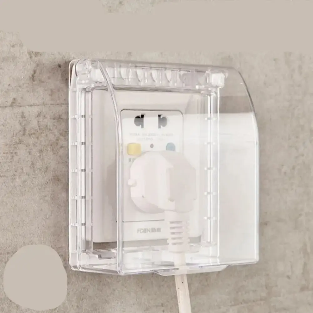 Self-Adhesive 86 Type Wall Socket Waterproof Box Prevent Electric Shock Antifouling Electric Plug Cover Plastic Safe