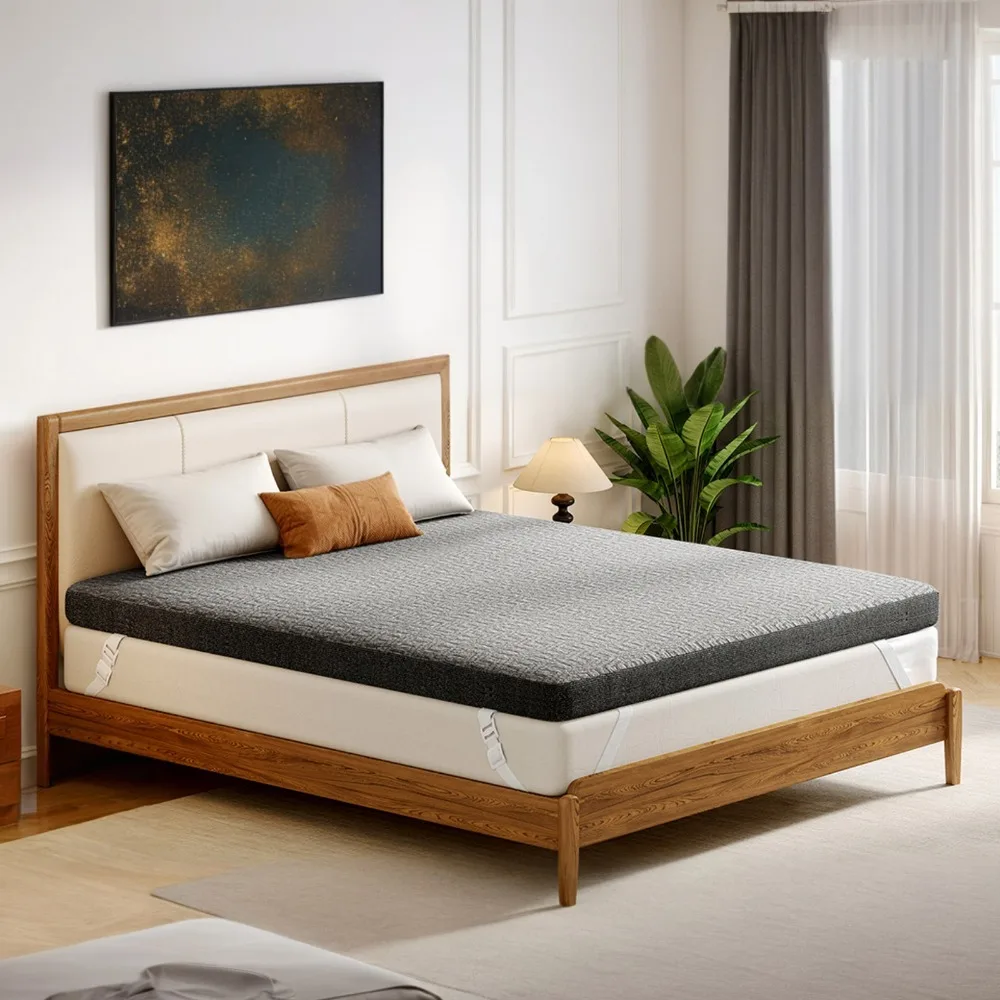 

3,4 Inch Cooling Gel Memory Foam Mattress Topper with Removable & Washable Cover