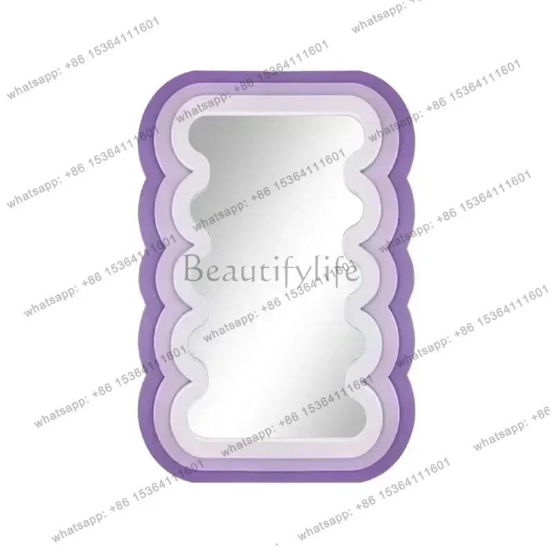

Wavy Aesthetic Decorative Mirror Full Body Irregular Bedroom Decorative Mirror Standing Espelhos Decoration Living Room YY50JZ