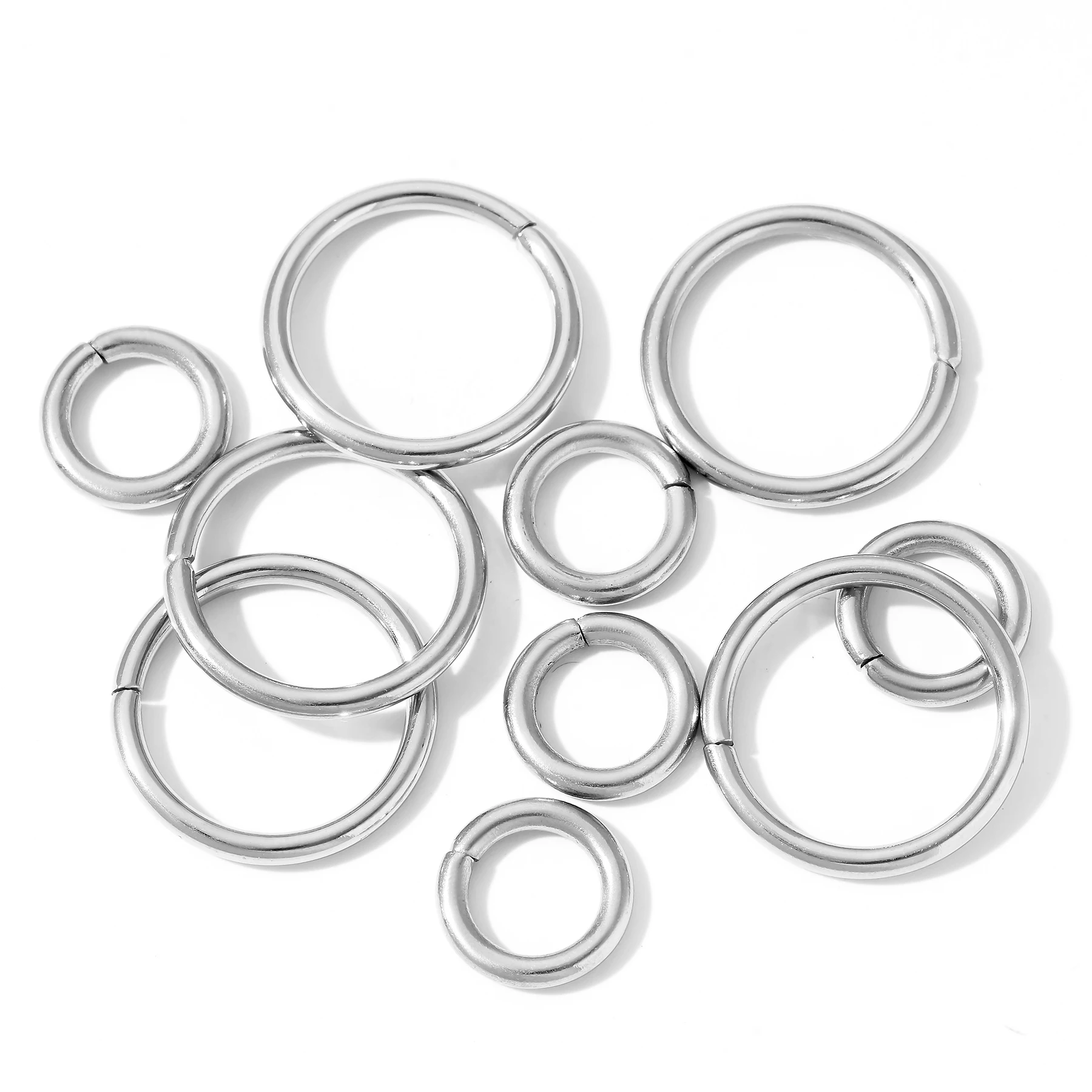 50 Stück Edelstahl-Ösen, offene Ringform, Durchmesser 12 mm/20 mm, Verbindungselemente für die Herstellung von Schmuck im DIY-Stil. – Detail 4