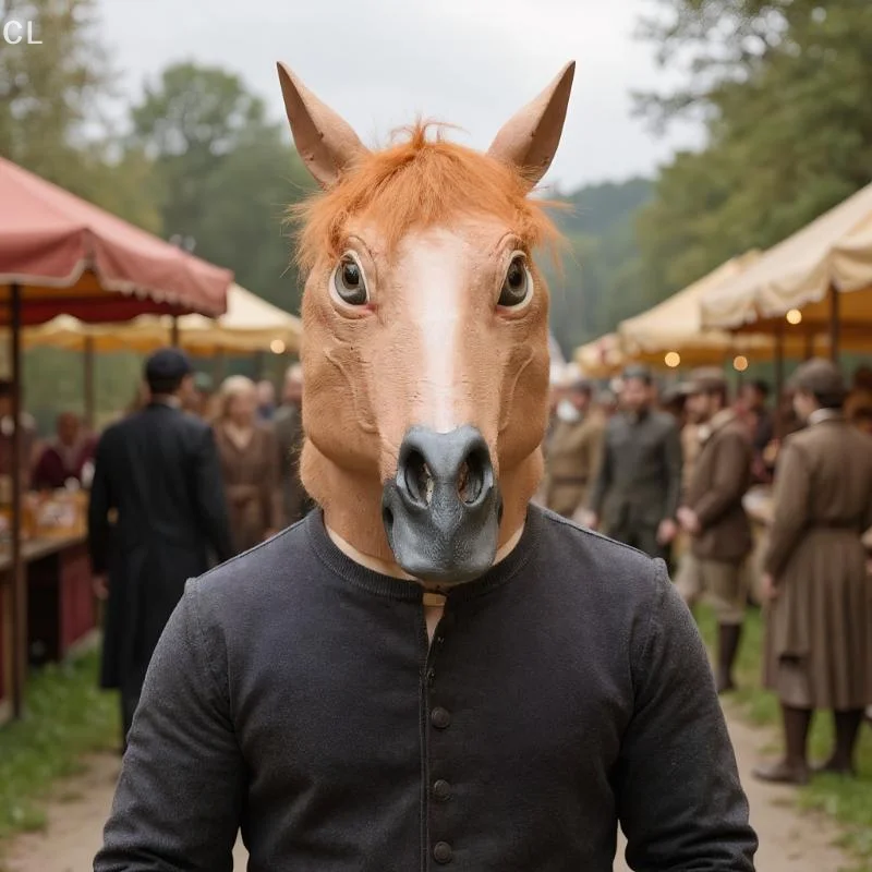 Terrifying Horse Head Mask for DIY Costume Parties, 1 Piece - Perfect for Halloween Cosplay